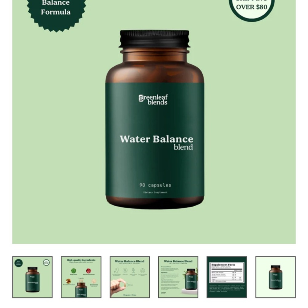 Water Balance Blend - Greenleaf 3 bottles 90 count